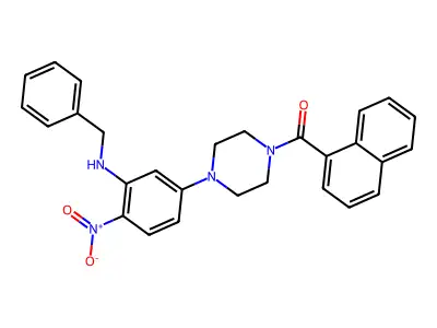 [4-[3-(Benzylamino)-4-nitrophenyl]piperazin-1-yl]-naphthalen-1-ylmethanone structure