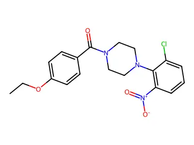 [4-(2-Chloro-6-nitrophenyl)piperazin-1-yl]-(4-ethoxyphenyl)methanone structure
