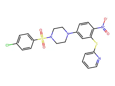 1-(4-Chlorophenyl)sulfonyl-4-(4-nitro-3-pyridin-2-ylsulfanylphenyl)piperazine structure