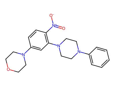 4-[4-Nitro-3-(4-phenylpiperazin-1-yl)phenyl]morpholine structure