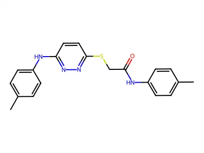 2-[6-(4-methylanilino)pyridazin-3-yl]sulfanyl-N-(4-methylphenyl)acetamide structure