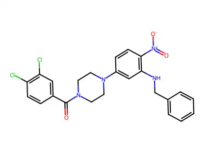[4-[3-(Benzylamino)-4-nitrophenyl]piperazin-1-yl]-(3,4-dichlorophenyl)methanone structure