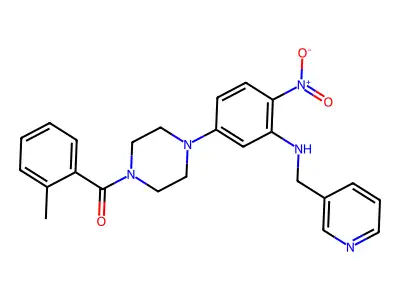 (2-methylphenyl)-[4-[4-nitro-3-(pyridin-3-ylmethylamino)phenyl]piperazin-1-yl]methanone structure