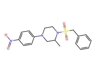 1-Benzylsulfonyl-2-methyl-4-(4-nitrophenyl)piperazine structure