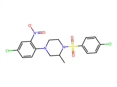 4-(4-Chloro-2-nitrophenyl)-1-(4-chlorophenyl)sulfonyl-2-methylpiperazine structure