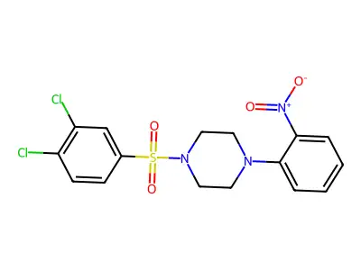1-(3,4-Dichlorophenyl)sulfonyl-4-(2-nitrophenyl)piperazine structure