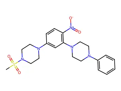1-[5-(4-Methylsulfonylpiperazin-1-yl)-2-nitrophenyl]-4-phenylpiperazine structure