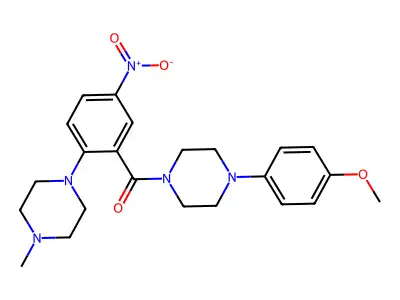 [4-(4-methoxyphenyl)piperazin-1-yl]-[2-(4-methylpiperazin-1-yl)-5-nitrophenyl]methanone structure