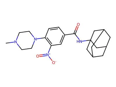 N-(1-adamantyl)-4-(4-methylpiperazin-1-yl)-3-nitrobenzamide structure