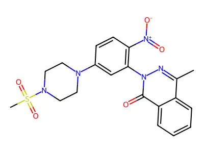 4-Methyl-2-[5-(4-methylsulfonylpiperazin-1-yl)-2-nitrophenyl]phthalazin-1-one structure