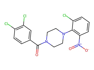 [4-(2-Chloro-6-nitrophenyl)piperazin-1-yl]-(3,4-dichlorophenyl)methanone structure