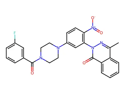 2-[5-[4-(3-Fluorobenzoyl)piperazin-1-yl]-2-nitrophenyl]-4-methylphthalazin-1-one structure