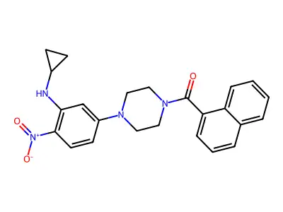 [4-[3-(Cyclopropylamino)-4-nitrophenyl]piperazin-1-yl]-naphthalen-1-ylmethanone structure