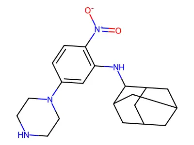 N-(2-nitro-5-piperazin-1-ylphenyl)adamantan-2-amine structure