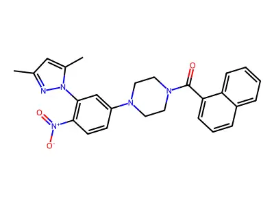 [4-[3-(3,5-dimethylpyrazol-1-yl)-4-nitrophenyl]piperazin-1-yl]-naphthalen-1-ylmethanone structure