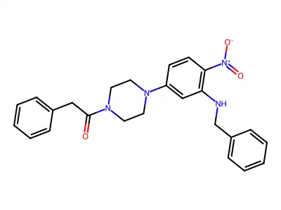 1-[4-[3-(Benzylamino)-4-nitrophenyl]piperazin-1-yl]-2-phenylethanone structure