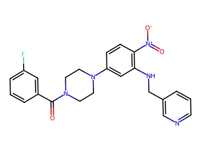 (3-fluorophenyl)-[4-[4-nitro-3-(pyridin-3-ylmethylamino)phenyl]piperazin-1-yl]methanone structure