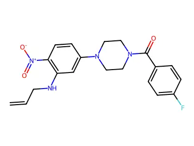 (4-Fluorophenyl)-[4-[4-nitro-3-(prop-2-enylamino)phenyl]piperazin-1-yl]methanone structure