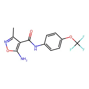 5-amino-3-methyl-N-[4-(trifluoromethoxy)phenyl]-1,2-oxazole-4-carboxamide structure
