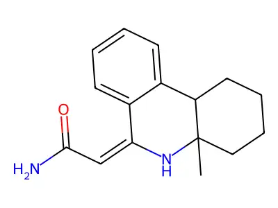(2E)-2-(4a-methyl-1,2,3,4,5,10b-hexahydrophenanthridin-6-ylidene)acetamide structure