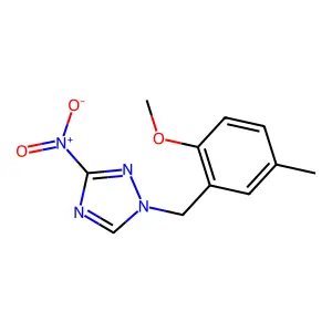 1-[(2-Methoxy-5-methylphenyl)methyl]-3-nitro-1,2,4-triazole structure