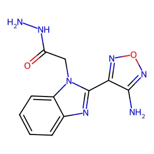 2-[2-(4-amino-1,2,5-oxadiazol-3-yl)-1H-benzimidazol-1-yl]acetohydrazide structure