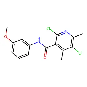 2,5-dichloro-N-(3-methoxyphenyl)-4,6-dimethylpyridine-3-carboxamide structure