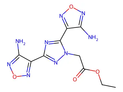 Ethyl 2-[3,5-bis(4-amino-1,2,5-oxadiazol-3-yl)-1,2,4-triazolyl]acetate structure