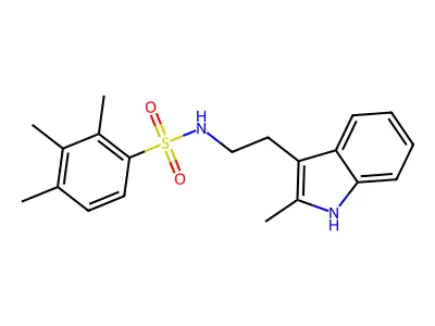 2,3,4-trimethyl-N-[2-(2-methyl-1H-indol-3-yl)ethyl]benzenesulfonamide structure