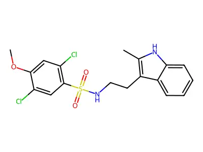 2,5-dichloro-4-methoxy-N-[2-(2-methyl-1H-indol-3-yl)ethyl]benzenesulfonamide structure