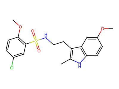 5-chloro-2-methoxy-N-[2-(5-methoxy-2-methyl-1H-indol-3-yl)ethyl]benzenesulfonamide structure