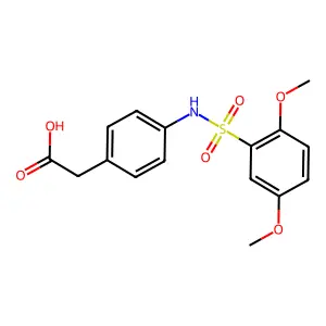 (4-{[(2,5-Dimethoxyphenyl)sulfonyl]amino}phenyl)acetic acid structure