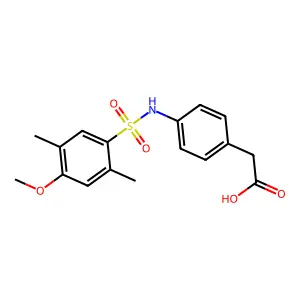 (4-{[(4-Methoxy-2,5-dimethylphenyl)sulfonyl]amino}phenyl)acetic acid structure