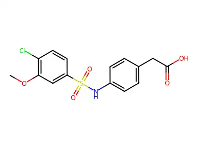 (4-{[(4-Chloro-3-methoxyphenyl)sulfonyl]amino}phenyl)acetic acid structure