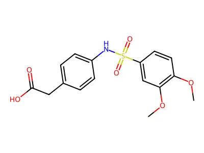 2-[4-(3,4-Dimethoxybenzenesulfonamido)phenyl]acetic acid structure