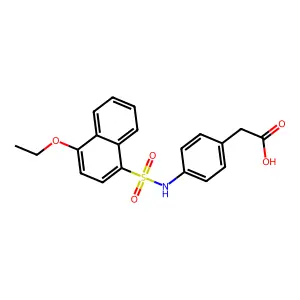 2-(4-{[(4-Ethoxynaphthyl)sulfonyl]amino}phenyl)acetic acid structure