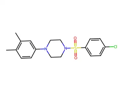 1-[(4-Chlorophenyl)sulfonyl]-4-(3,4-dimethylphenyl)piperazine structure