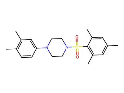 1-(3,4-Dimethyl-phenyl)-4-(2,4,6-trimethyl-benzenesulfonyl)-piperazine structure