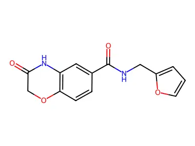 2H-1,4-Benzoxazine-6-carboxamide, N-(2-furanylmethyl)-3,4-dihydro-3-oxo- structure