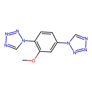 1,1'-(2-methoxybenzene-1,4-diyl)bis(1H-tetrazole) structure