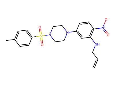 5-[4-(4-methylphenyl)sulfonylpiperazin-1-yl]-2-nitro-N-prop-2-enylaniline structure