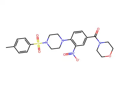[4-[4-(4-methylphenyl)sulfonylpiperazin-1-yl]-3-nitrophenyl]-morpholin-4-ylmethanone structure