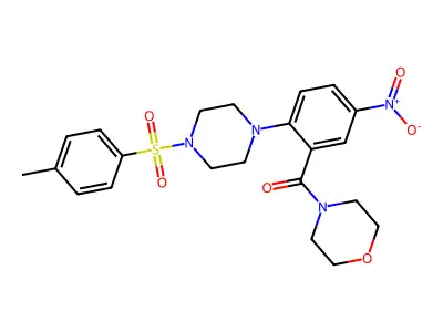 [2-[4-(4-methylphenyl)sulfonylpiperazin-1-yl]-5-nitrophenyl]-morpholin-4-ylmethanone structure