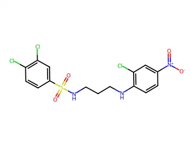 3,4-dichloro-N-[3-(2-chloro-4-nitroanilino)propyl]benzenesulfonamide structure