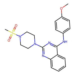 N-(4-methoxyphenyl)-2-(4-methylsulfonylpiperazin-1-yl)quinazolin-4-amine structure