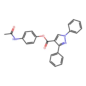 4-(acetylamino)phenyl 1,3-diphenyl-1H-pyrazole-4-carboxylate structure