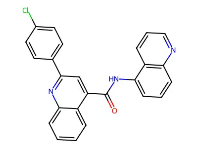 2-(4-chlorophenyl)-N-(quinolin-5-yl)quinoline-4-carboxamide structure