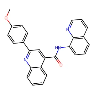 2-(4-methoxyphenyl)-N-quinolin-8-ylquinoline-4-carboxamide structure