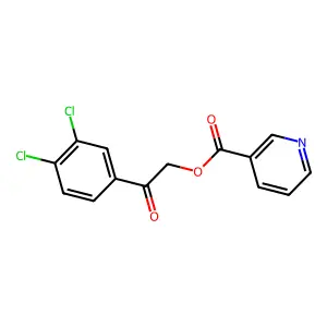 Nicotinic acid 2-(3,4-dichloro-phenyl)-2-oxo-ethyl ester structure