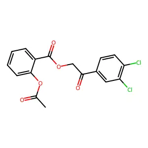 2-(3,4-Dichlorophenyl)-2-oxoethyl 2-(acetyloxy)benzoate structure